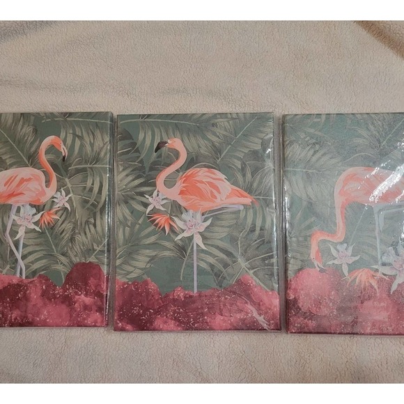 Other - Set of 3 wall art flamingo canvas